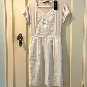 Bcbg “doree” white dress.  Great for graduation.